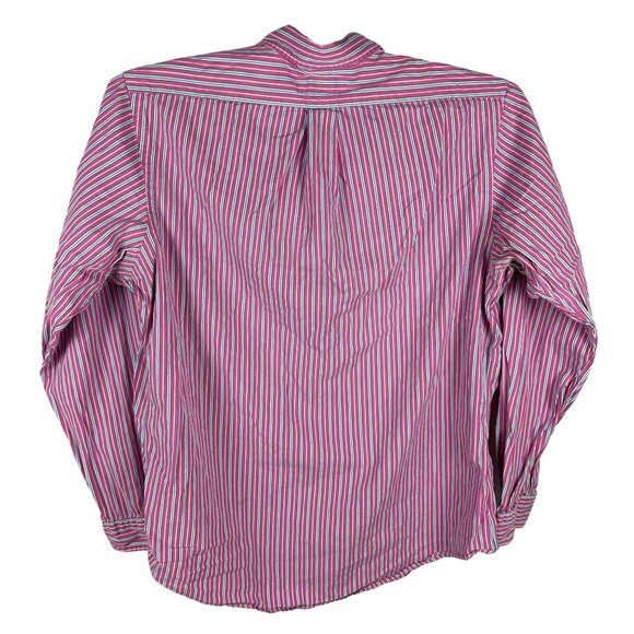 Ralph Lauren Mens Pink & Blue Striped Custom Fit Long Sleeve Shirt Size L - Picture 3 of 6